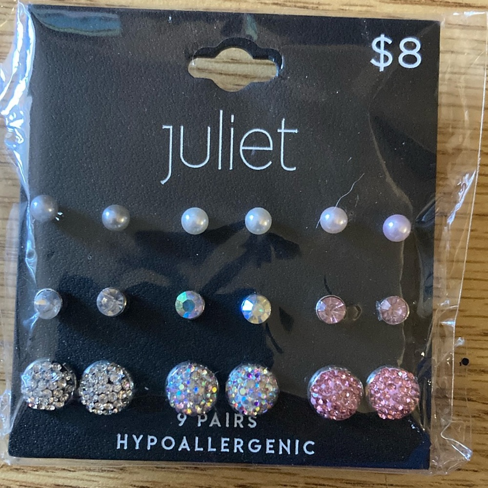 Juliet 9 Pair Hypoallergenic Earrings
